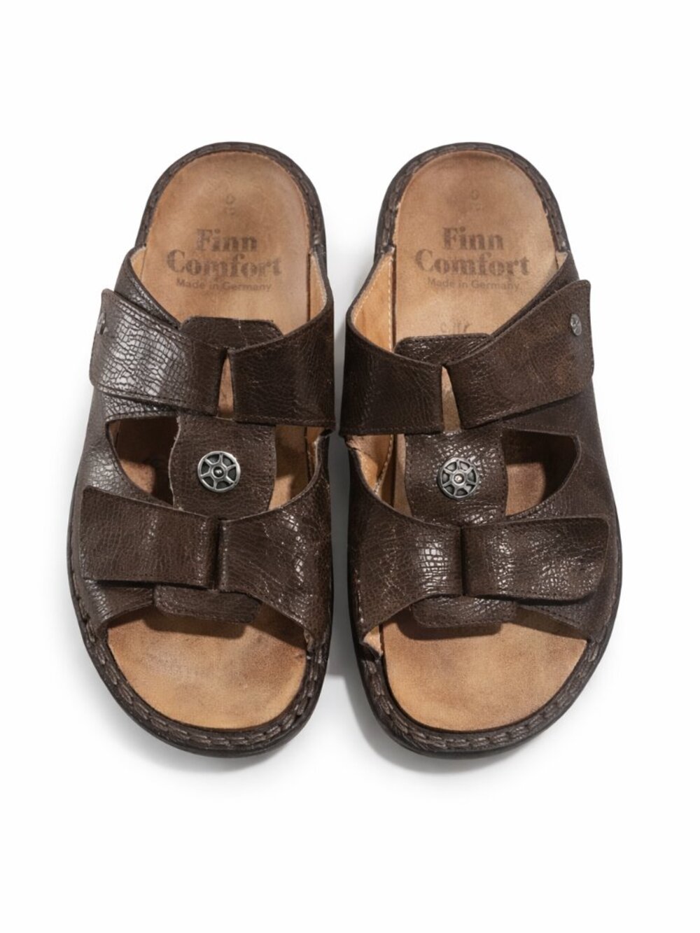 Finn Comfort Brown Leather Slide Sandals Size US 11 | EU 42 Made in Germany